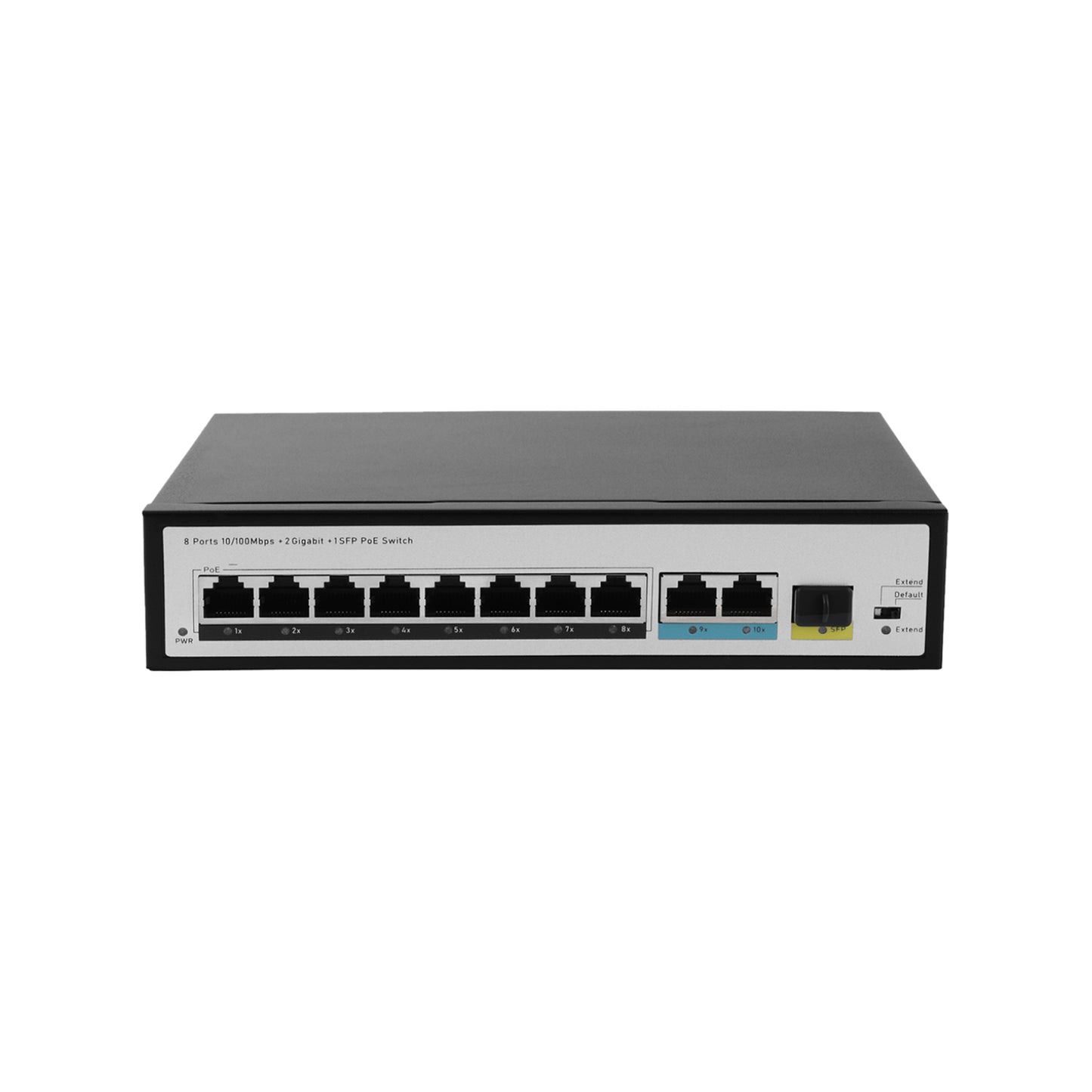 JideTech 100 Gigabit 11-port PoE Switch with Switching Capacity 7.6Gbps(508EP-2G1SFP)