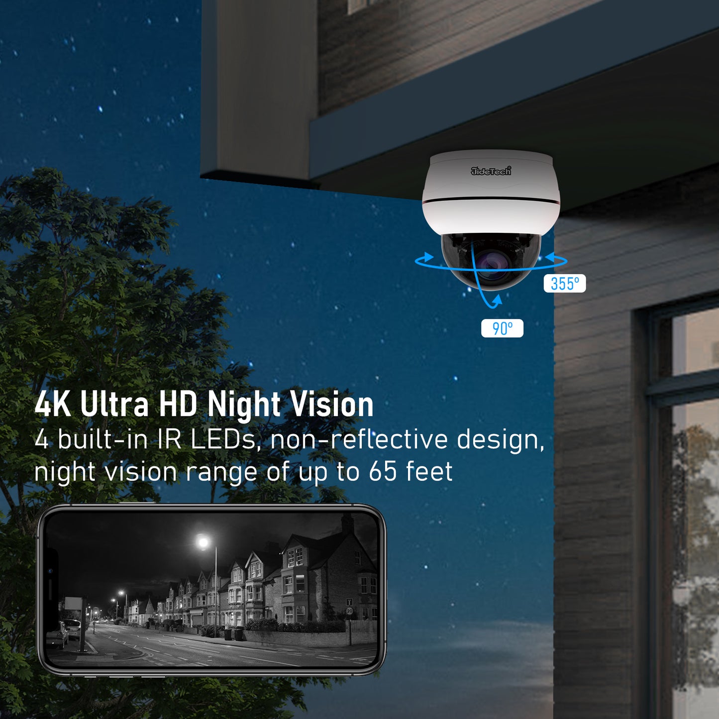 JideTech 5MP/8MP PoE Dome PTZ Camera 5X Zoom Auto Tracking Compatible HIKVISION (P1 PLUS-5X-5MP/8MP)