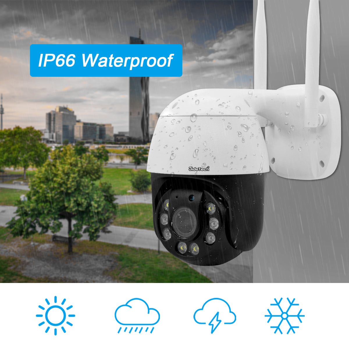 JideTech 5MP 5X Zoom Wi-Fi & 4G PTZ IP Camera with Europe SIM Card   (P16-5MPW-4G)