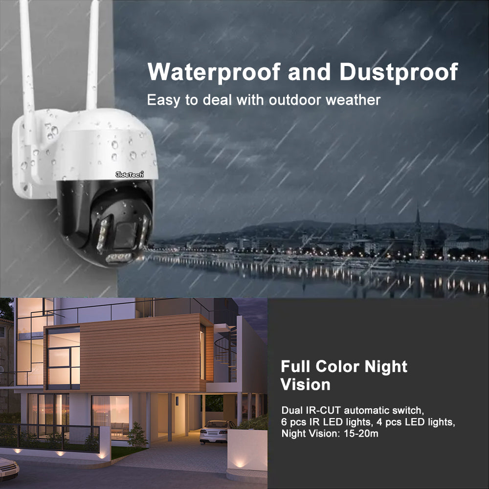 JideTech 5MP 4G Solar PTZ Camera System 4G USA SIM Card (Q11)