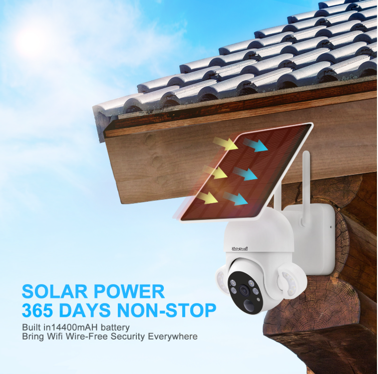 JideTech 1080P Wireless WiFi PTZ Audio Solar Security Camera (SL022-2MPW)