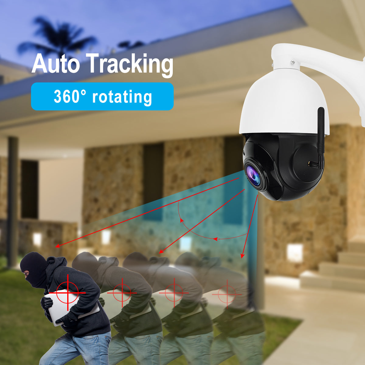 JideTech 5MP/8MP WIFI 20X Zoom PTZ IP Camera(P2-20X-5MPW)