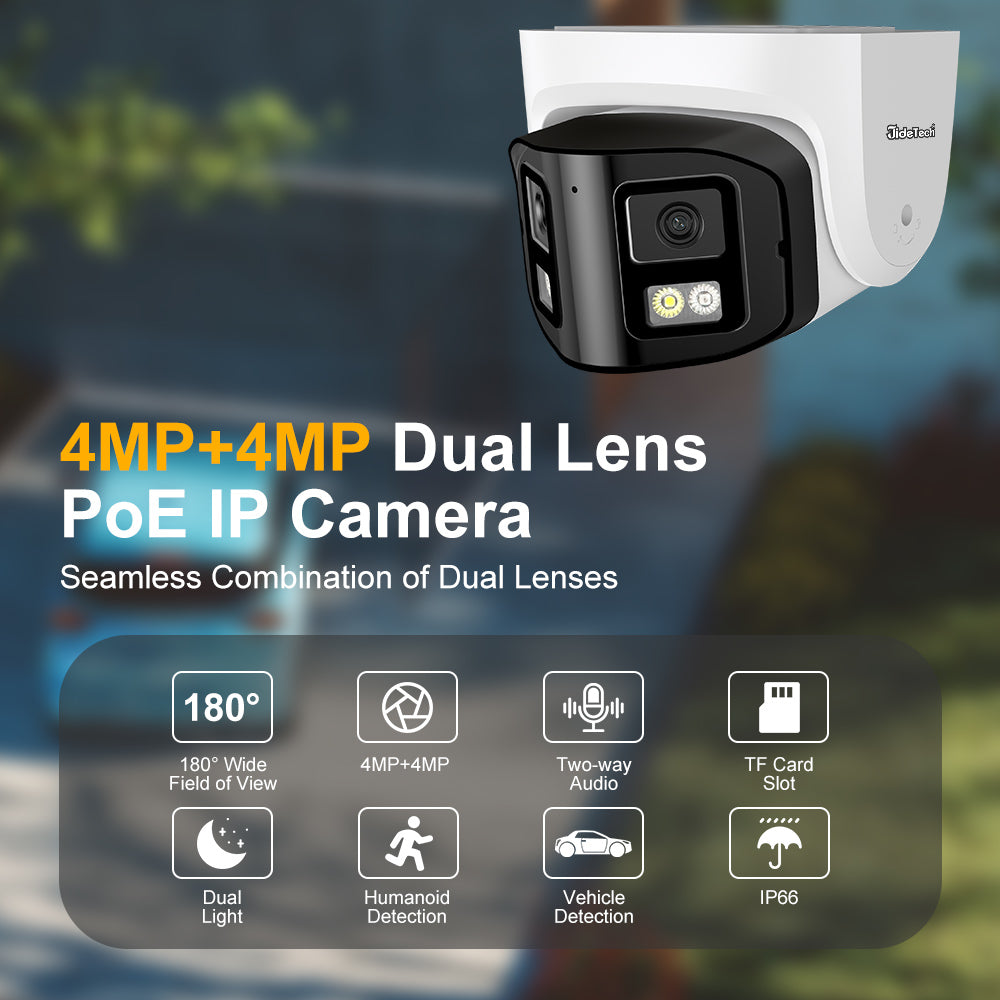 JideTech 180 ° Wide-angle 8MP Dual-Lens Camera