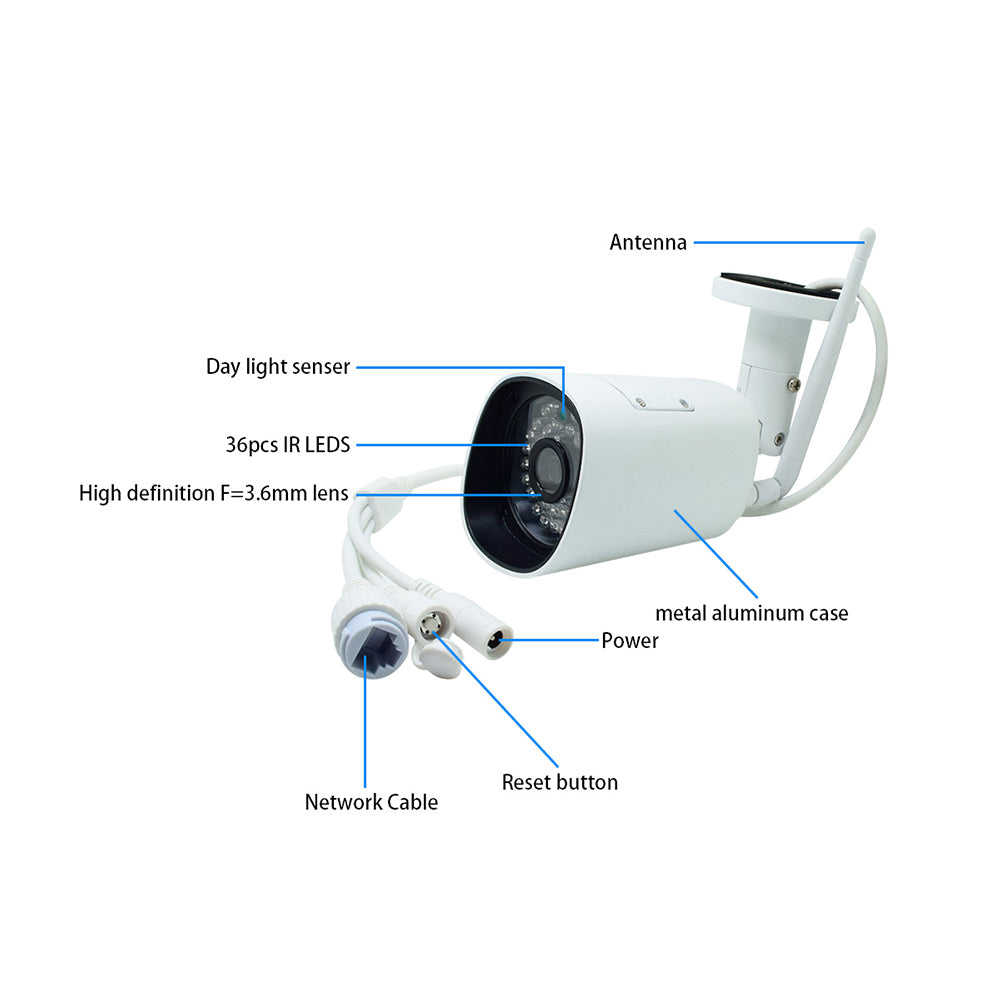 JideTech 2MP Wireless Bullet IP Camera with IR LED( HV2045MW-P )