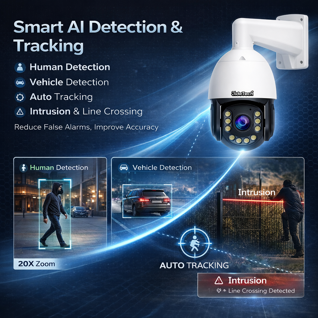 JideTech 8MP 30X Optical Zoom Absolute Positioning PoE PTZ IP Camera (P22)