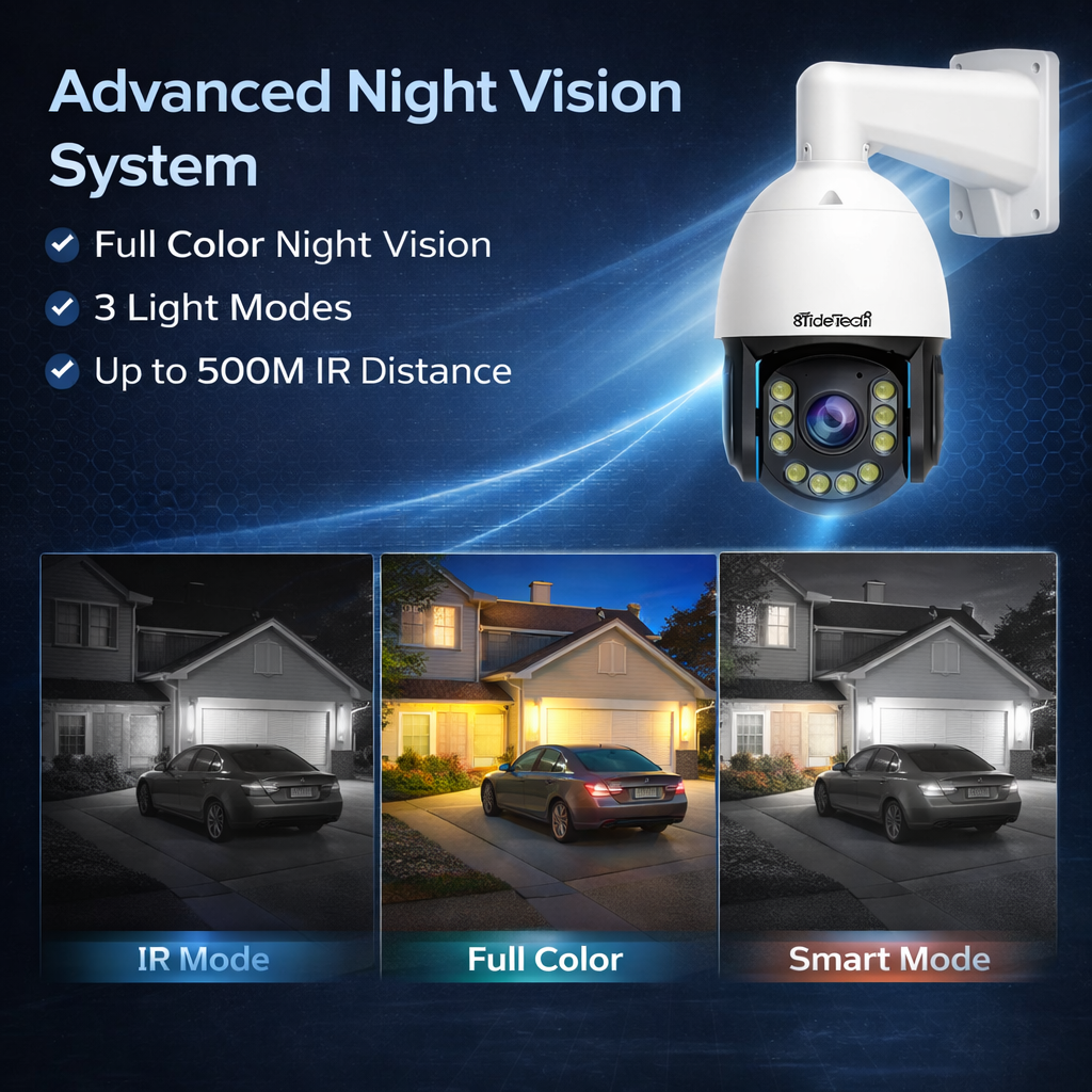 JideTech 8MP 30X Optical Zoom Absolute Positioning PoE PTZ IP Camera (P22)