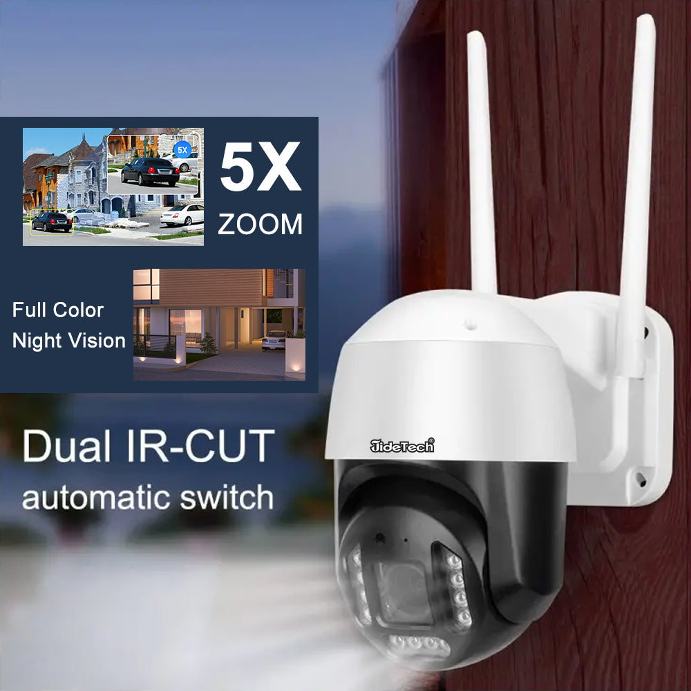 JideTech 5MP 4G Solar PTZ Camera System 4G USA SIM Card (Q11)