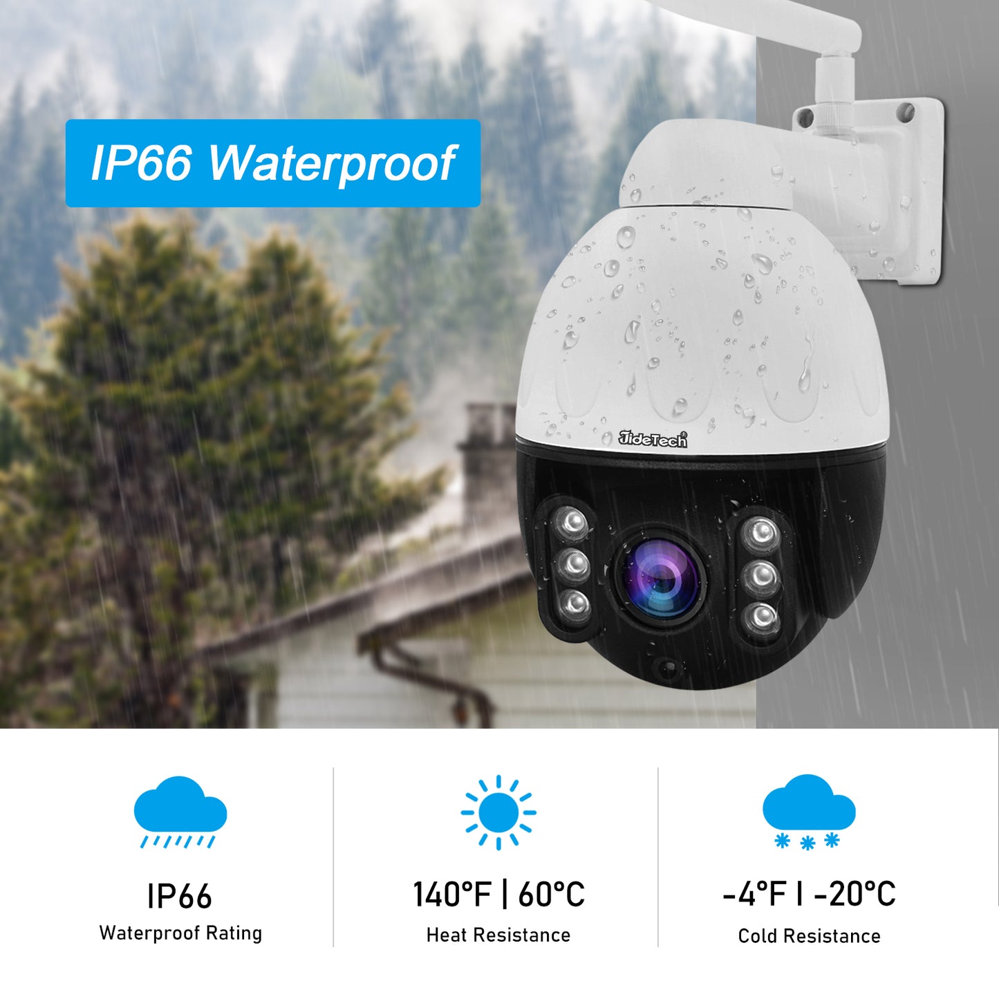 JideTech 5MP/8MP WiFi 5X Zoom PTZ IP Camera (P3-5X-5MPW)