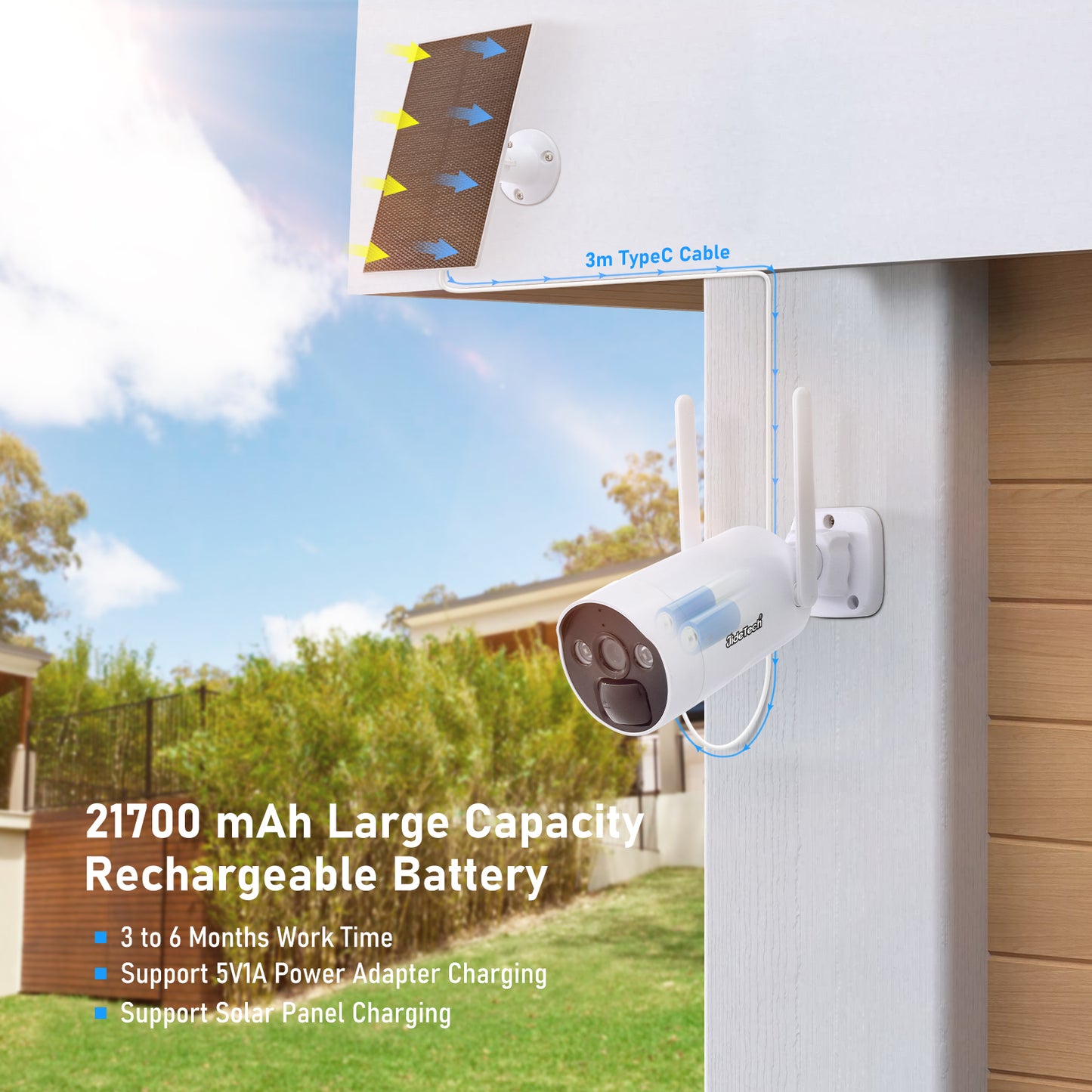 JideTech WiFi 8CH 4MP Mini Solar Powered Camera Kit(NS1-8H-4MPW)