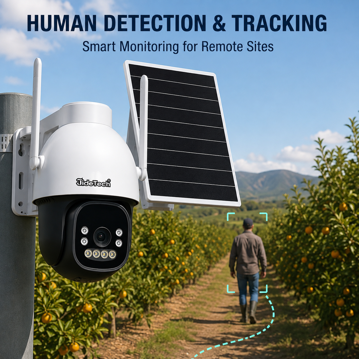 JideTech D5 5MP AOV Solar PT Camera – WiFi / 4G LTE
