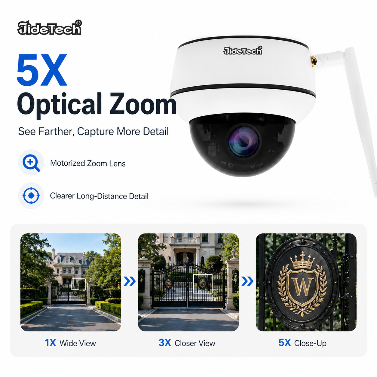JideTech 5MP Wifi 5X Optical Zoom PTZ Kamera (P1-5X-5MPW)