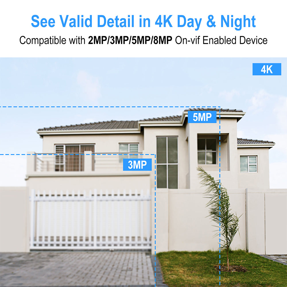 JideTech 36CH 8MP NVR Network Video Recorder Support 2HDD(MN3236B)