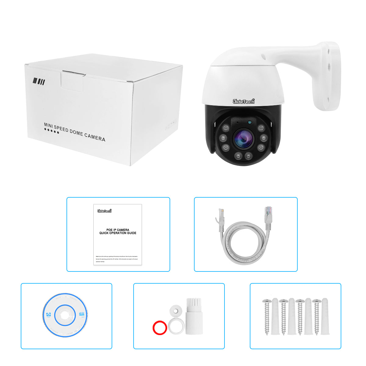 JideTech 5MP 4X Zoom PoE IP Camera Two Way Audio (P6-4X-5MP)