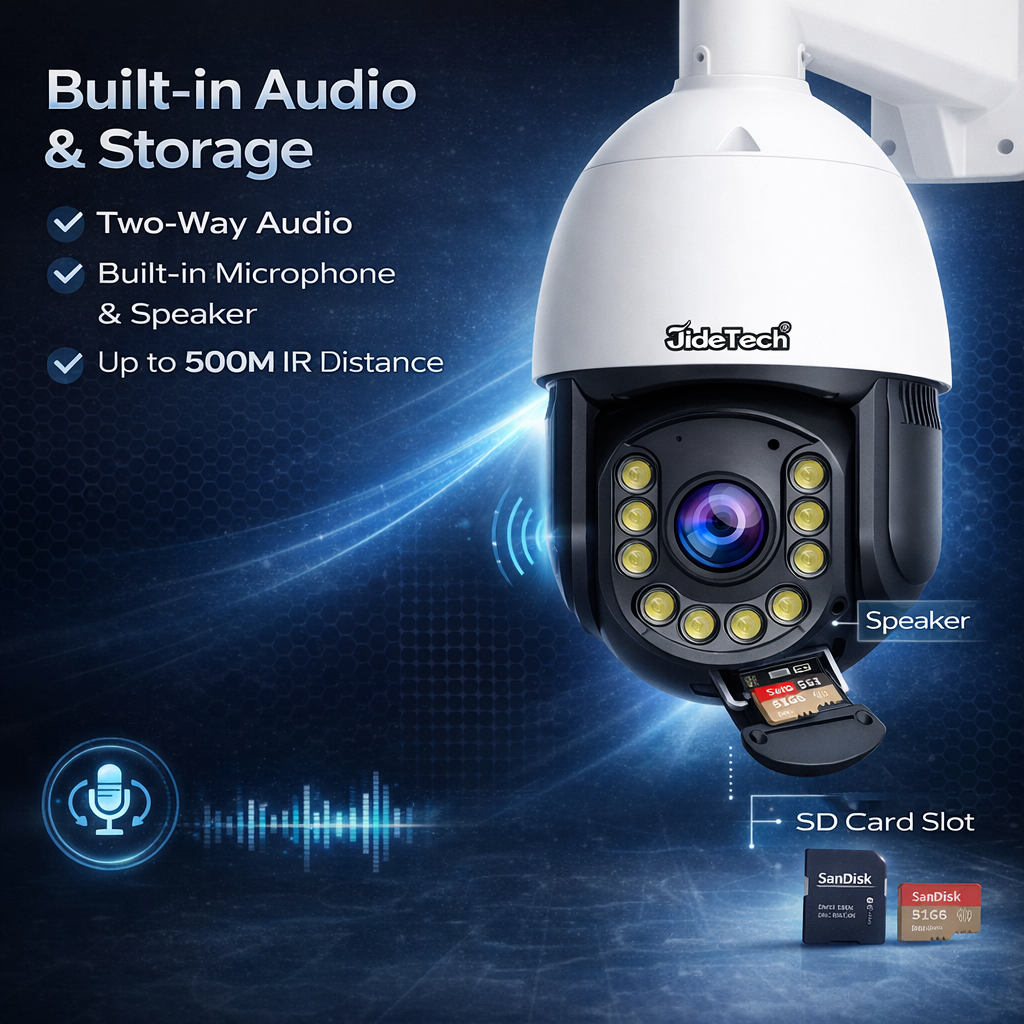 JideTech 8MP 30X Optical Zoom Absolute Positioning PoE PTZ IP Camera (P22)