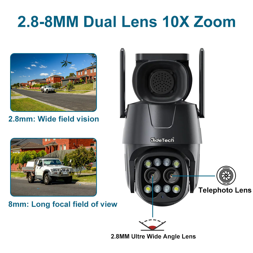 JideTech 2MP Dual Lens 4G Wi-Fi PTZ Cameras (Q4-2MP4G)