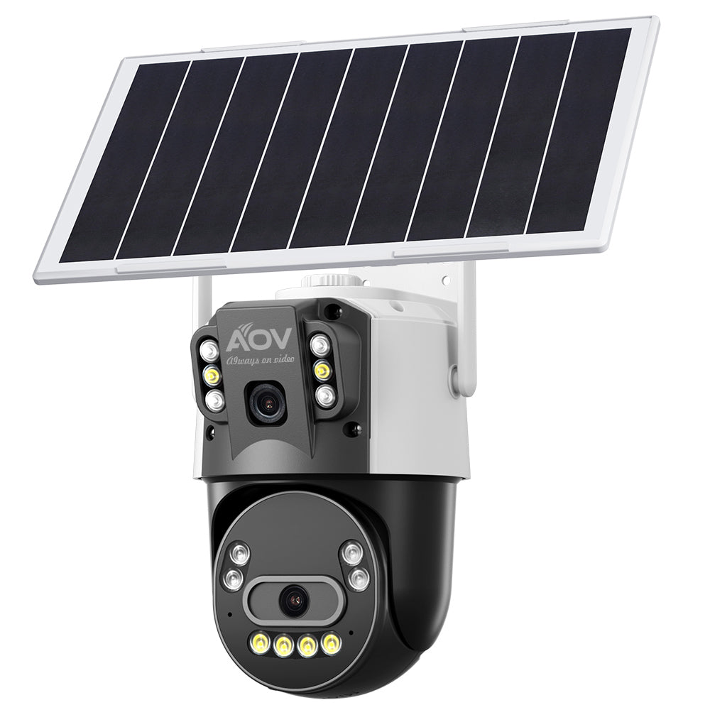 JideTech 4G LTE Solar AOV PTZ Camera 6MP with 8W Solar Panel & 16000mAh Battery(D3)