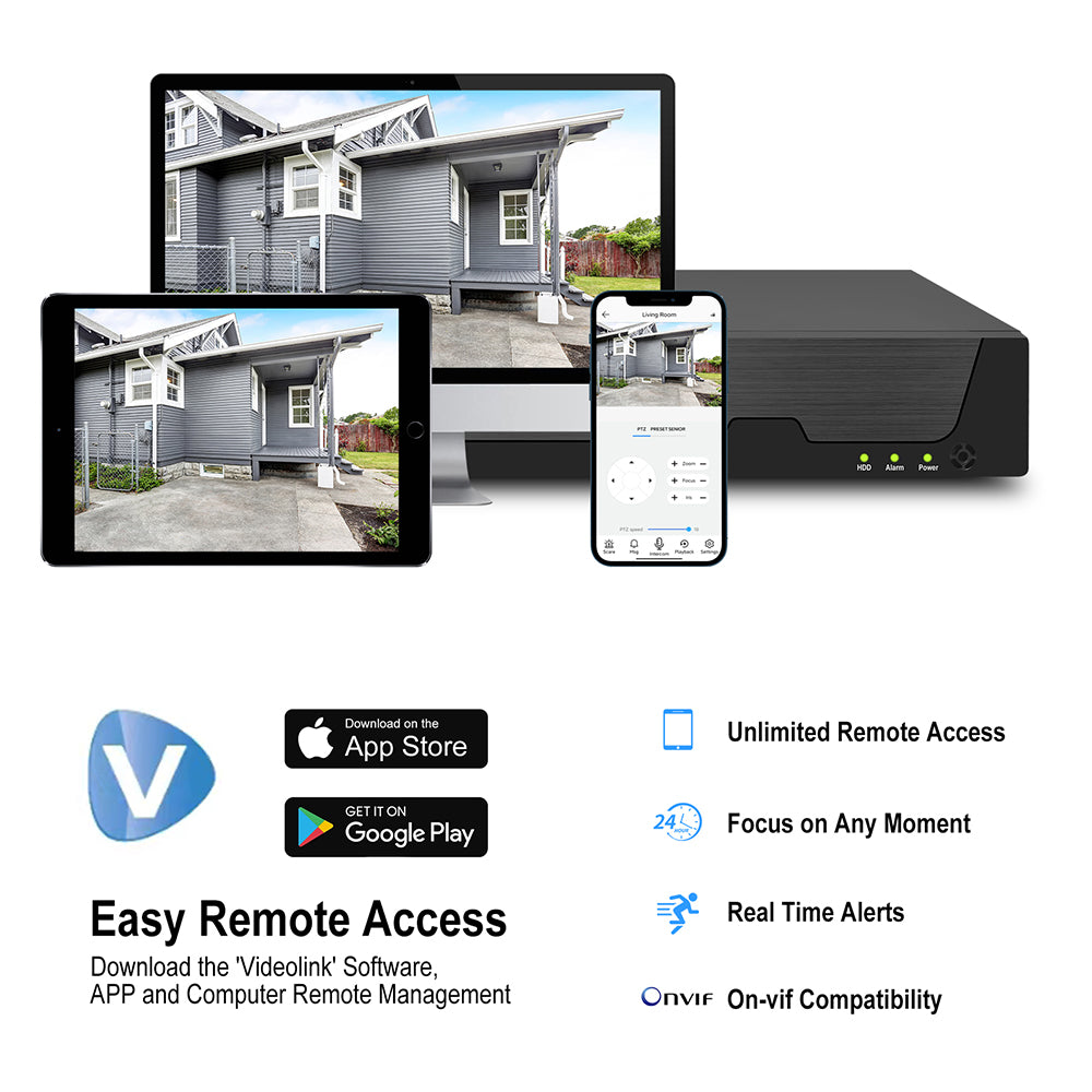 JideTech 36CH 8MP NVR Network Video Recorder Support 2HDD(MN3236B)