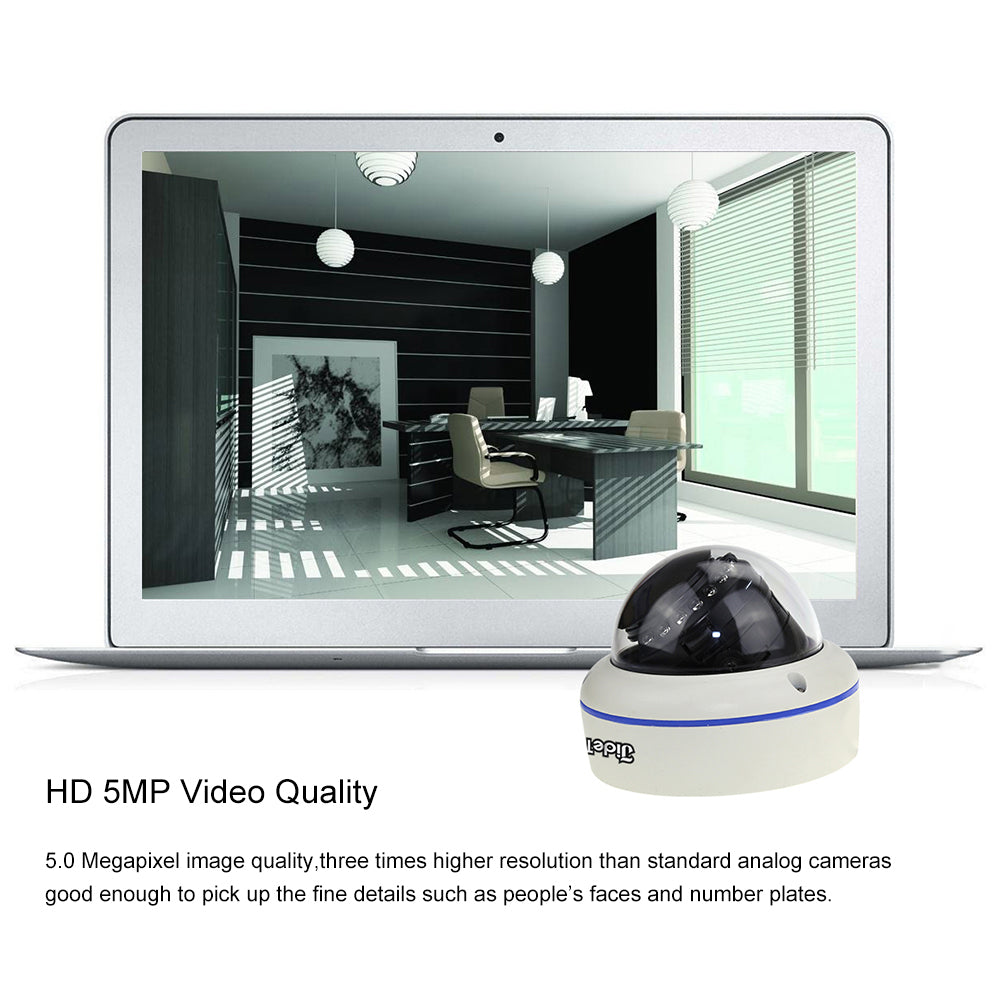 JideTech 5MP/8MP PoE Dome IP Surveillance Camera (DM01-5MP)