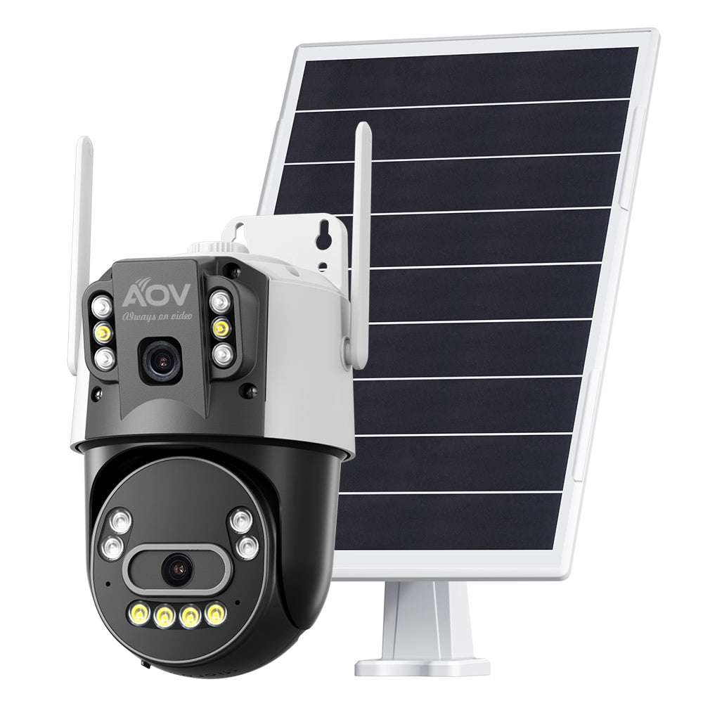 JideTech 4G LTE Solar AOV PTZ Camera 6MP with 8W Solar Panel & 16000mAh Battery(D3)