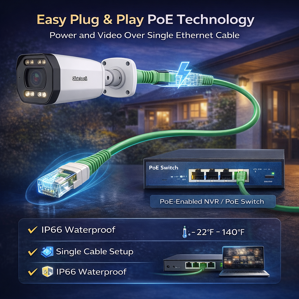 JideTech 8MP 5X Motorized Zoom Full Color Night Vision PoE IP Camera (BC2V-8MP)