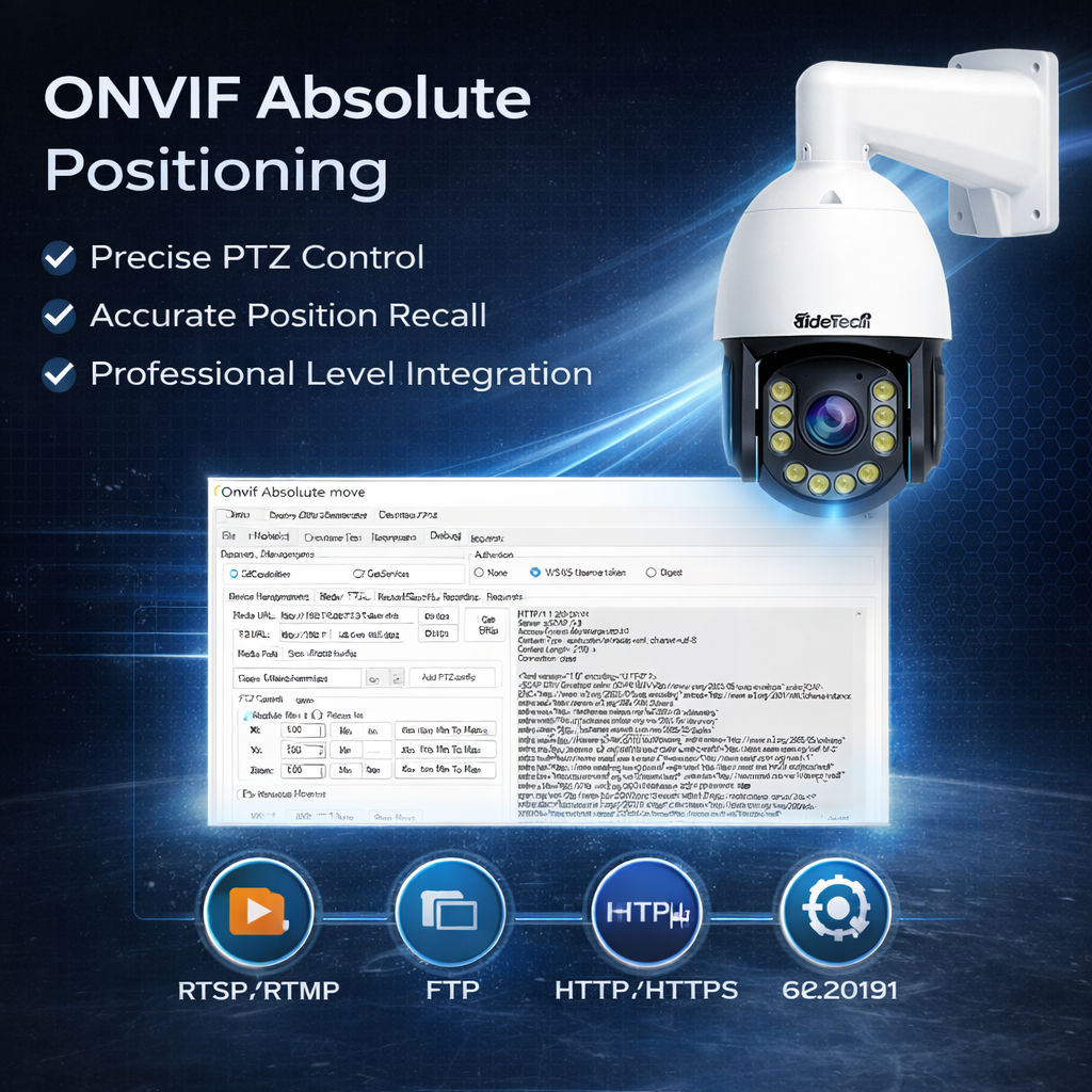 JideTech 8MP 30X Optical Zoom Absolute Positioning PoE PTZ IP Camera (P22)