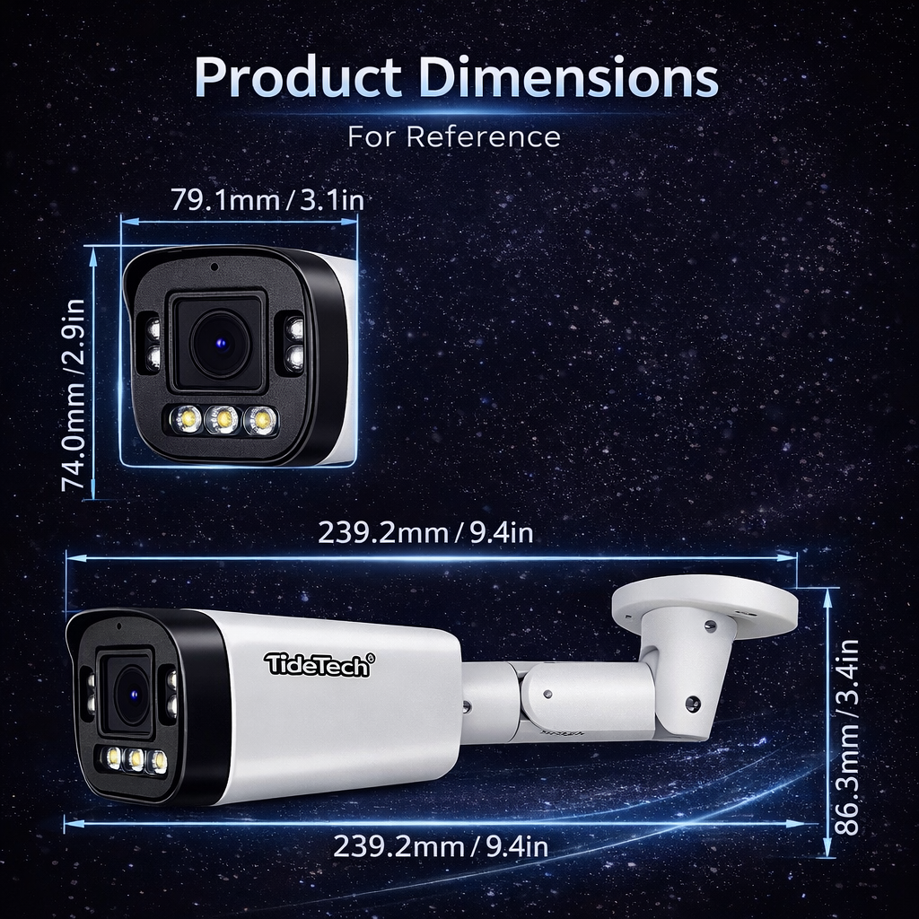 JideTech 5MP/8MP 1/1.8 Sensor Wise-ISP PoE IP Camera