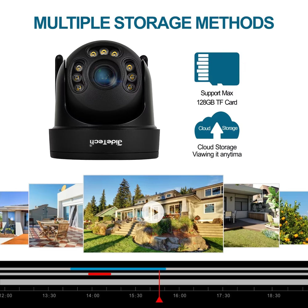 JideTech 8MP H.265 5X WiFi Optical Zoom ColorVu PTZ IP Camera