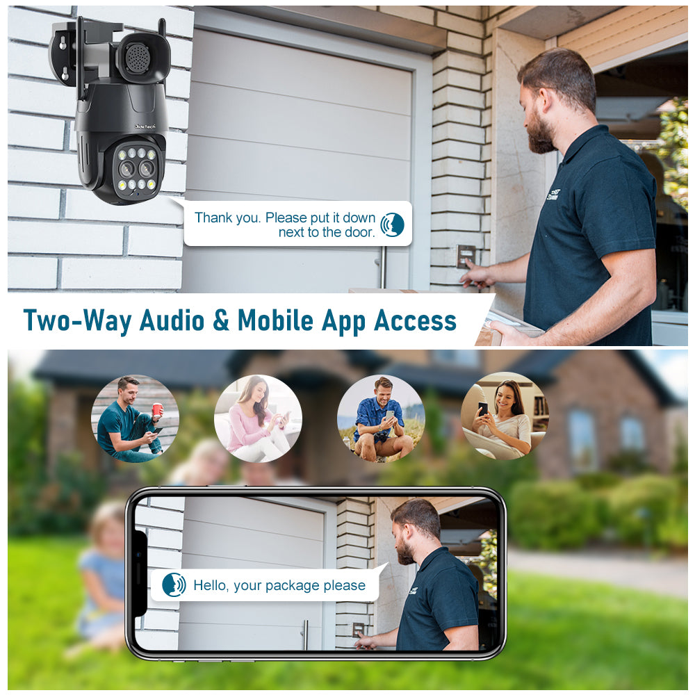 JideTech 2MP Dual Lens 4G Wi-Fi PTZ Cameras (Q4-2MP4G)