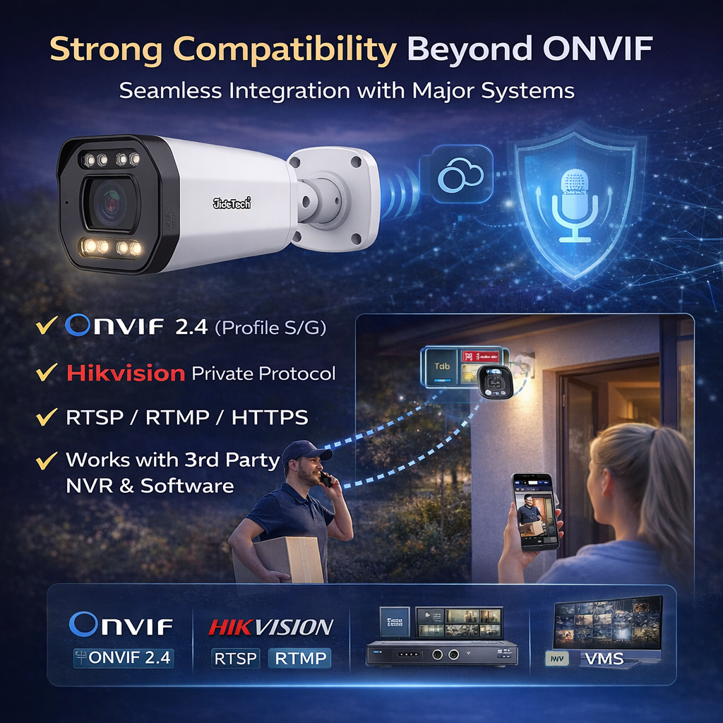 JideTech 8MP 5X Motorized Zoom Full Color Night Vision PoE IP Camera (BC2V-8MP)