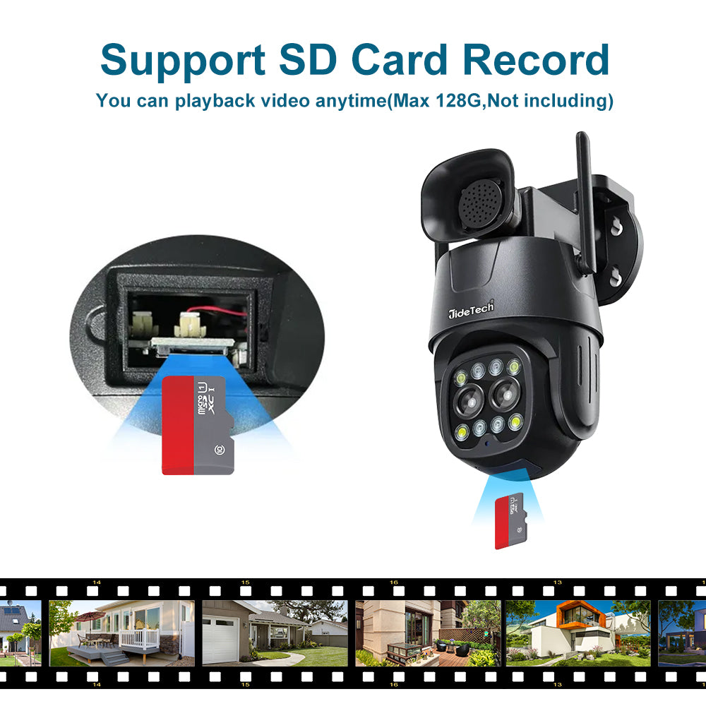 JideTech 2MP Dual Lens 4G Wi-Fi PTZ Cameras (Q4-2MP4G)