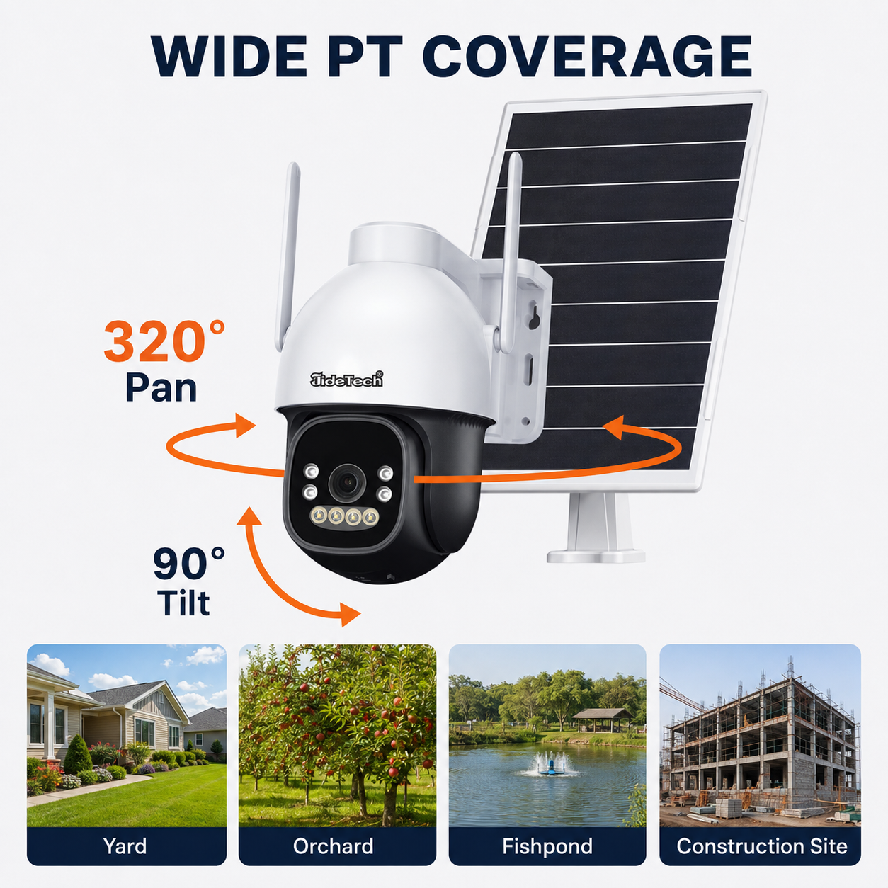 JideTech D5 5MP AOV Solar PT Camera – WiFi / 4G LTE