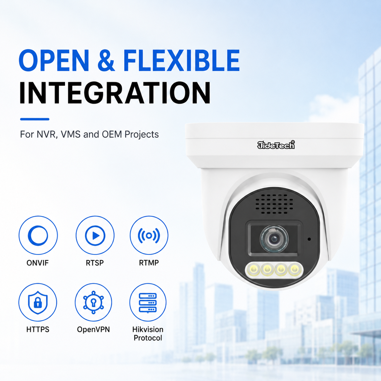 JideTech DM10 8MP PoE Turret IP Camera with Full-Color Night Vision