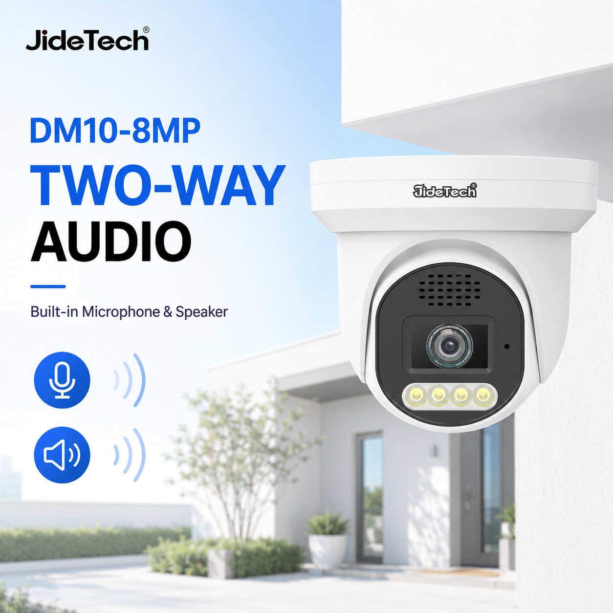 JideTech DM10 8MP PoE Turret IP Camera with Full-Color Night Vision