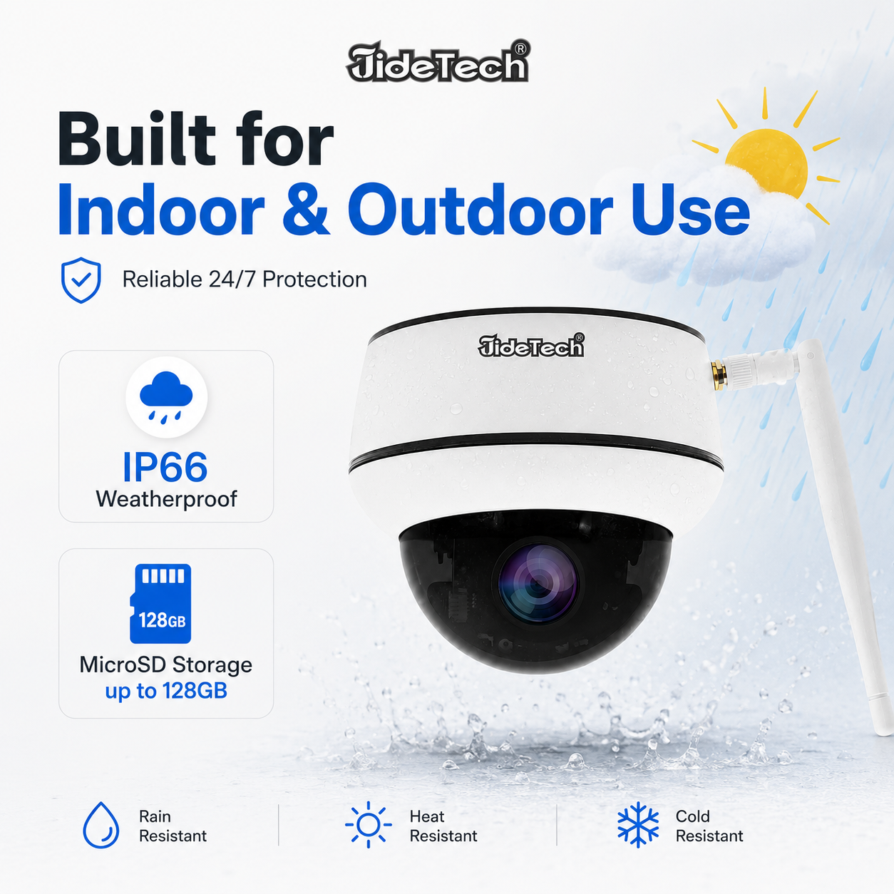 JideTech 5MP Wifi 5X Optical Zoom PTZ Kamera (P1-5X-5MPW)