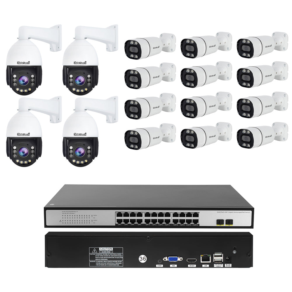 JideTech 16CH POE NVR Kits （Including the PoE Switch)