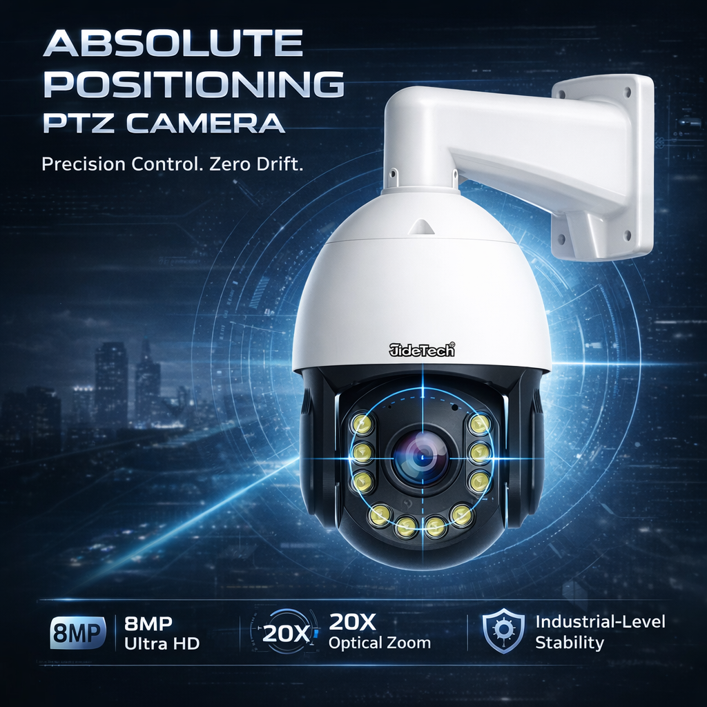 JideTech 8MP 20X Optical Zoom Absolute Positioning PoE PTZ IP Camera (P22-20X-8MP)