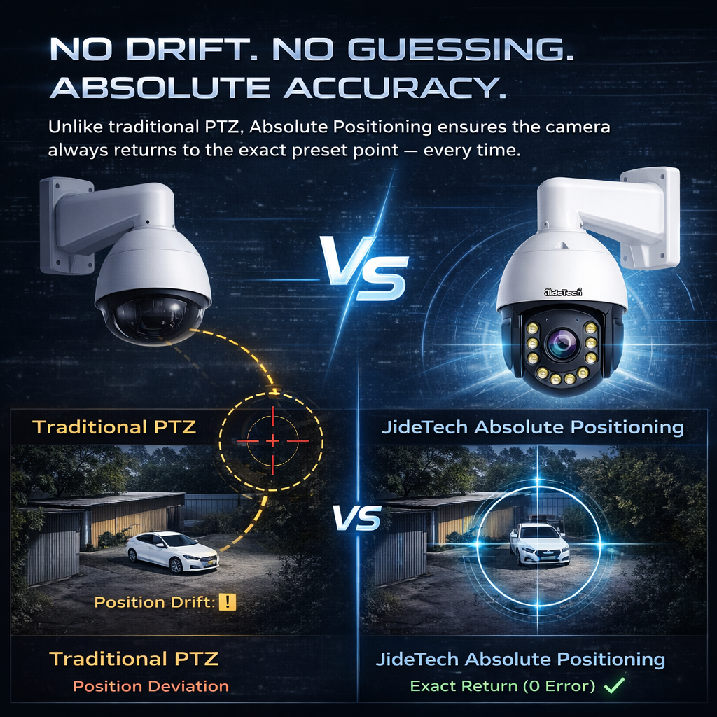 JideTech 8MP 20X Optical Zoom Absolute Positioning PoE PTZ IP Camera (P22-20X-8MP)