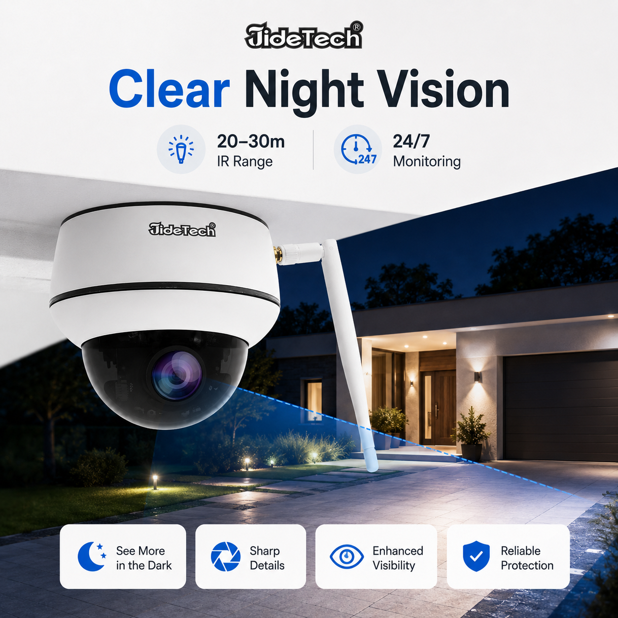 JideTech 5MP Wifi 5X Optical Zoom PTZ Kamera (P1-5X-5MPW)