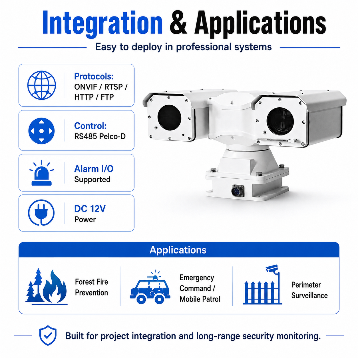 LC005 8MP 40X Thermal PTZ Camera for Forest Fire Detection with Temperature Measurement
