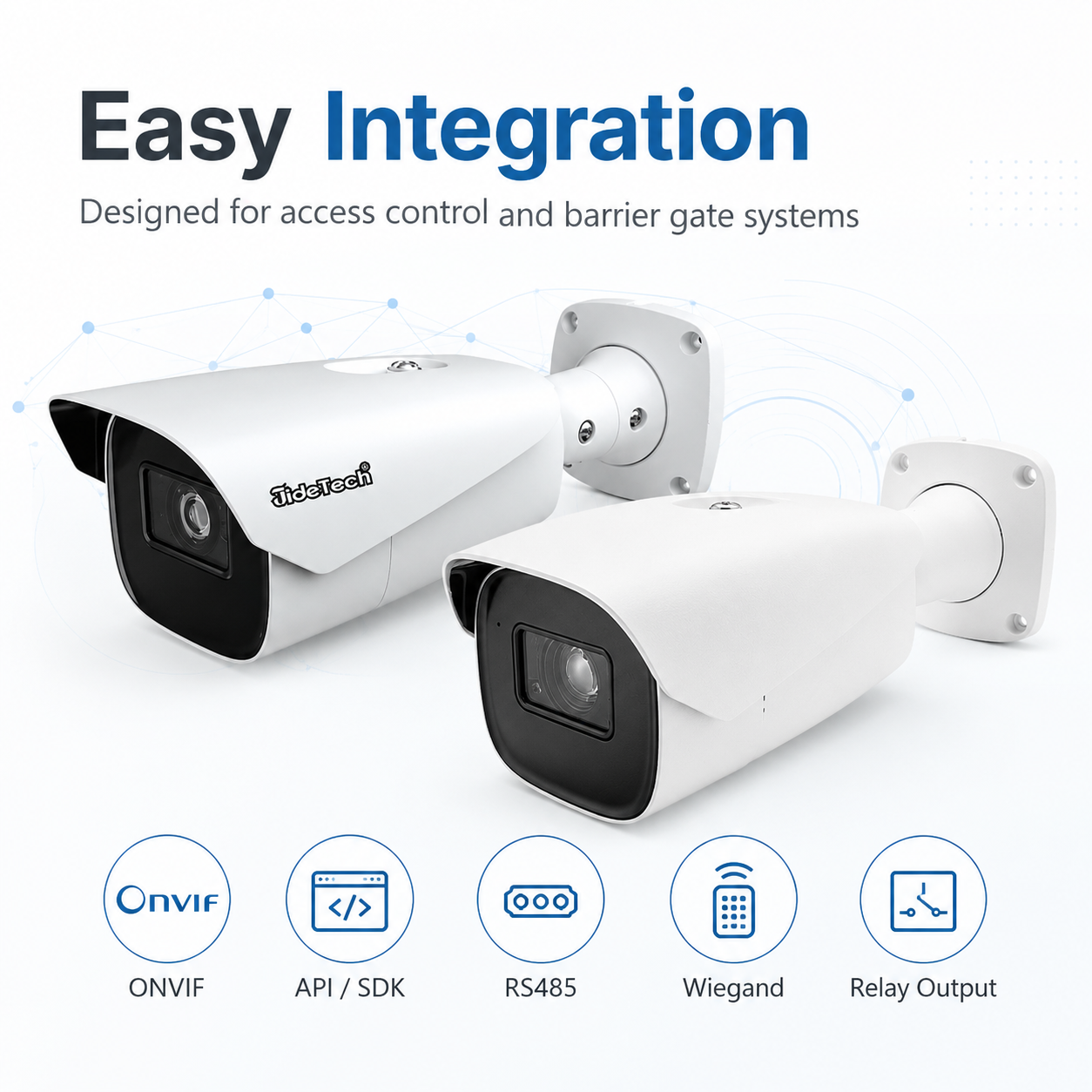 JideTech 4MP ANPR PoE Camera with 4X Motorized Zoom