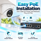 JideTech 12MP 20FPS PoE Turret IP Camera with Smart Dual Light, Human & Vehicle Detection, ONVIF