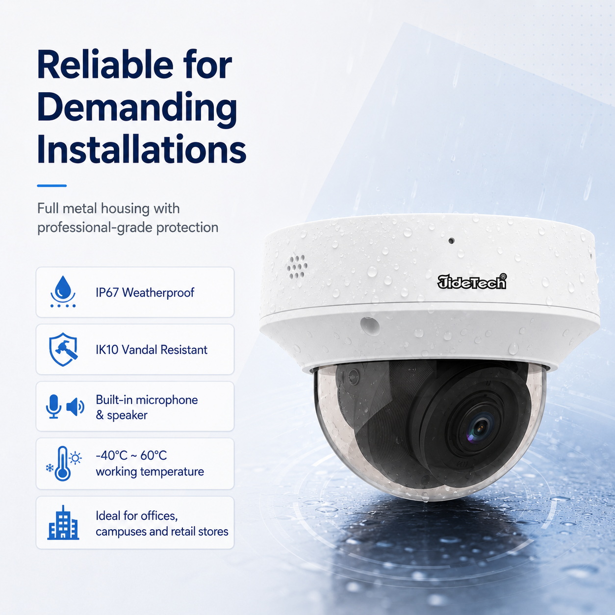 JideTech 4MP/8MP Face Recognition LightHunter WDR Dome IP Camera with 4X Zoom, PoE, Face Capture & Comparison A3238