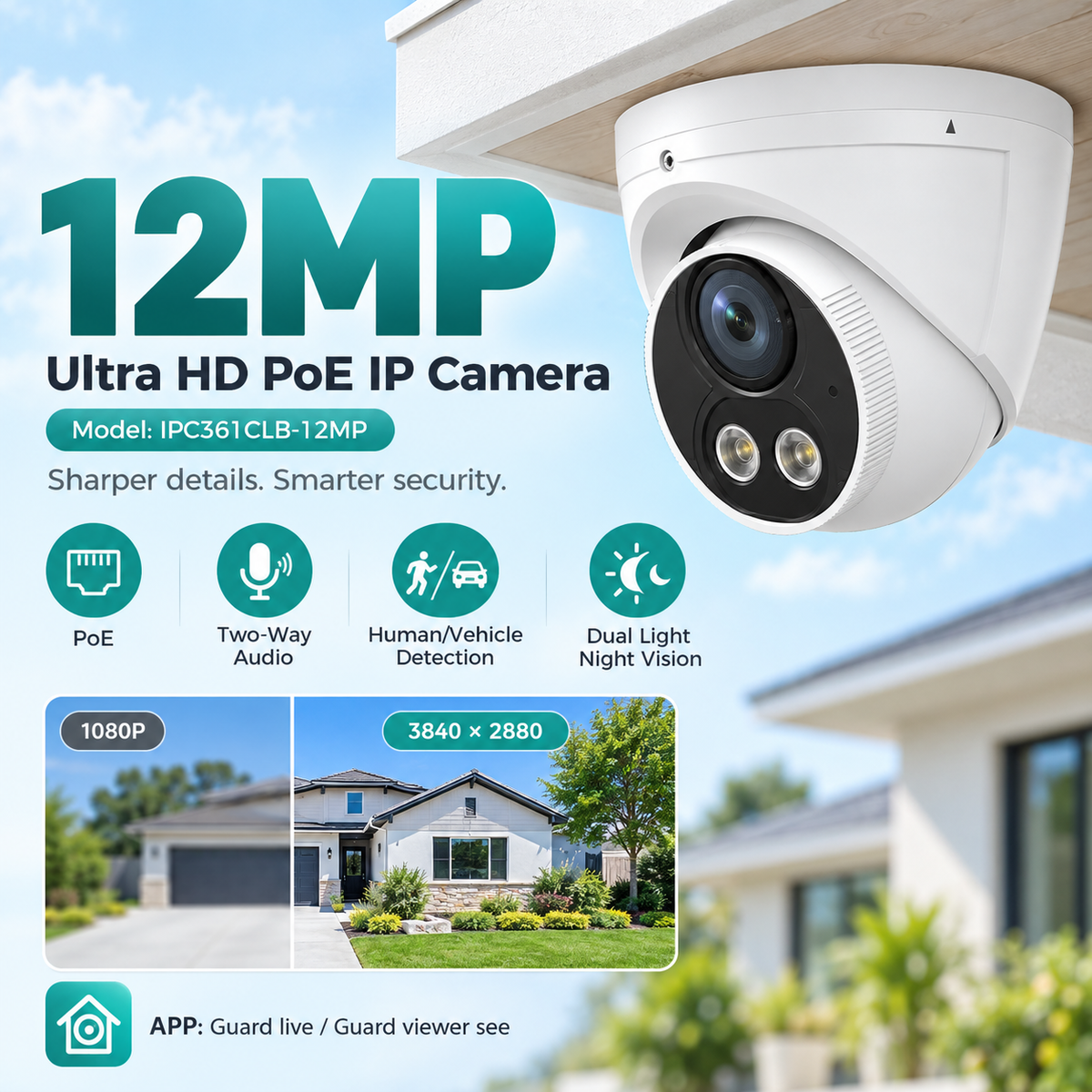 JideTech IPC361CLB-12MP 12MP 20FPS PoE IP camera