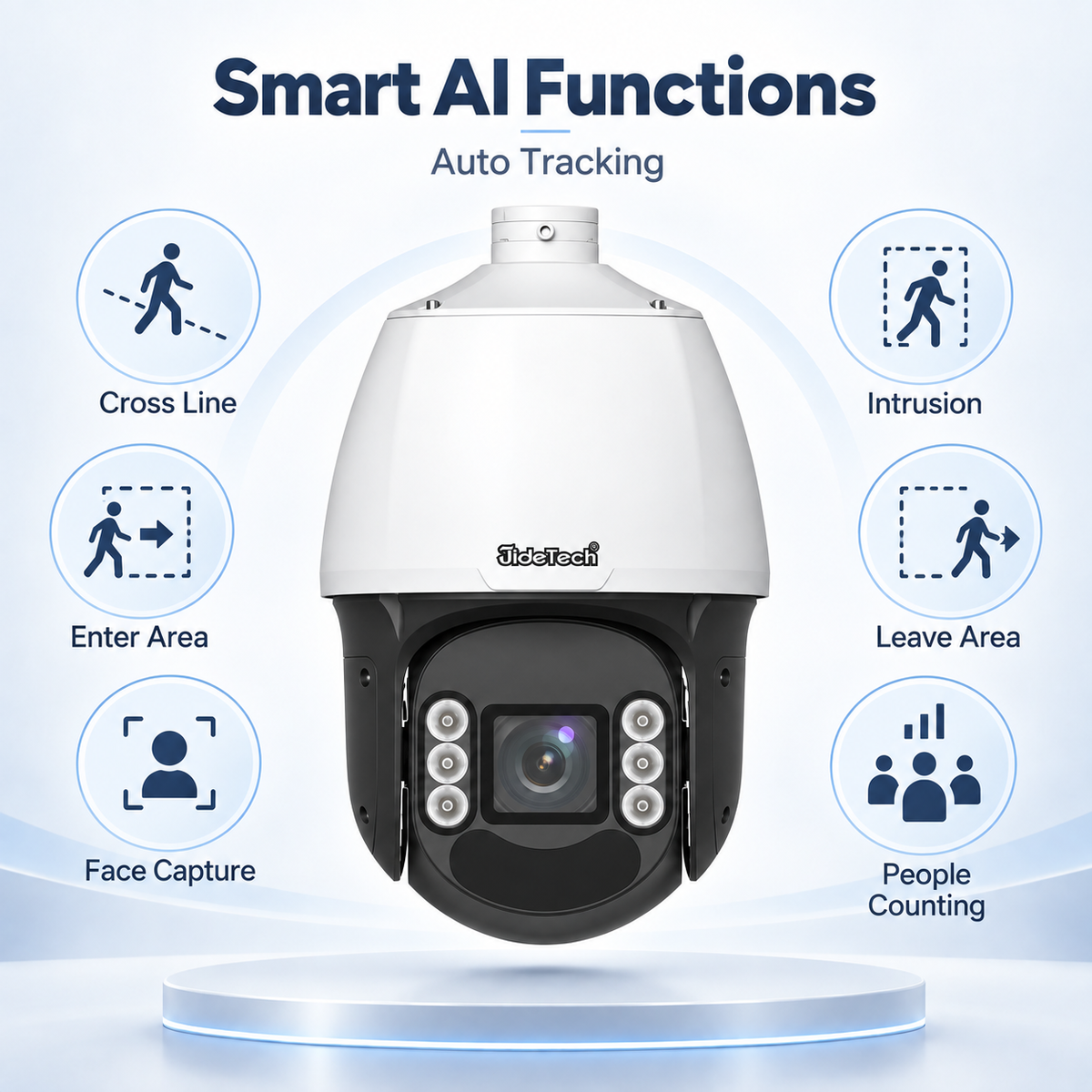 JideTech A6628 AI auto tracking face recognition PTZ camera