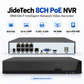 JideTech MN6108-P 8CH PoE NVR with 12MP H.265 4K HDMI and 8TB HDD support