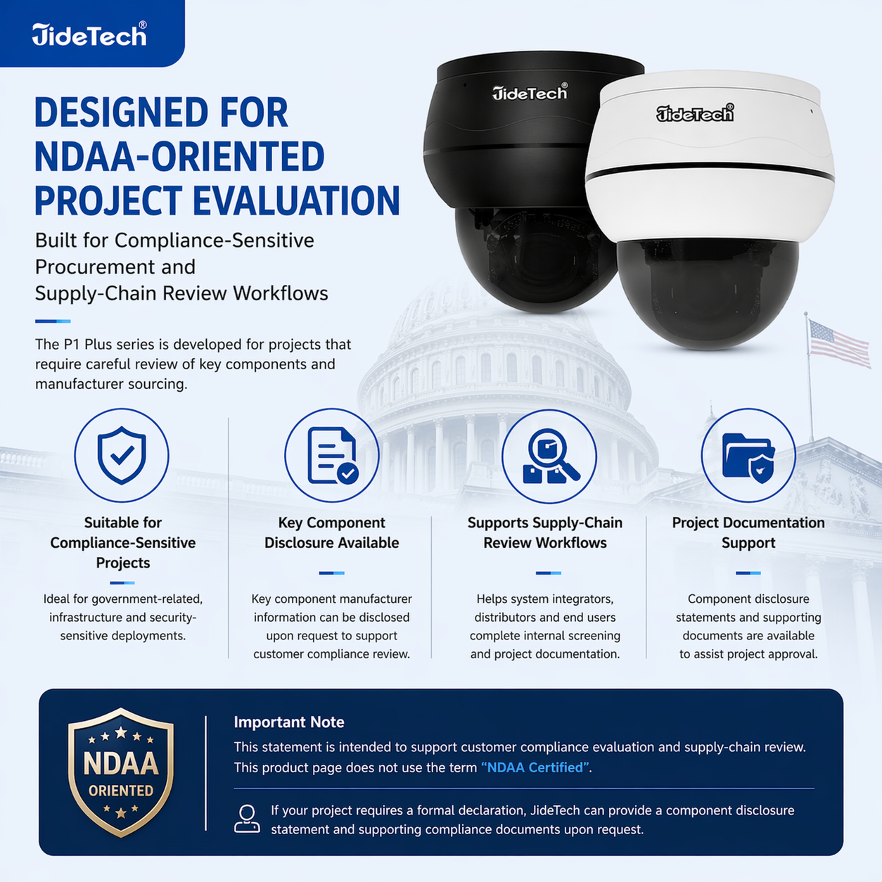 JideTech IP PoE Kamera Außen-/Innenbereich Wasserdichte IP66 Nachtsichtkamera (P1 Plus-5X-8MPB)