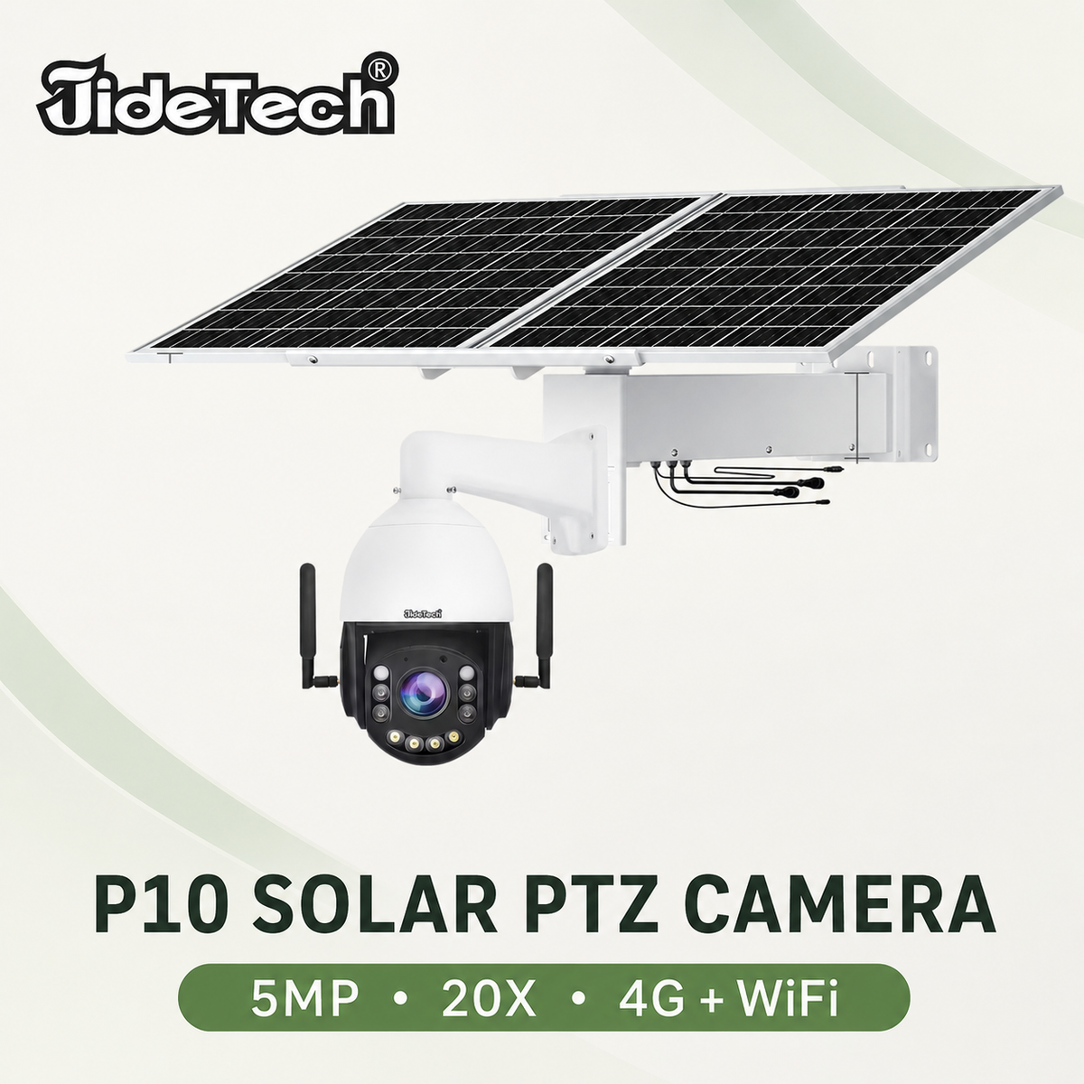 JideTech 5MP 20X 4G WiFi Solar PTZ Camera with OpenVPN & 80W Solar Kit P10