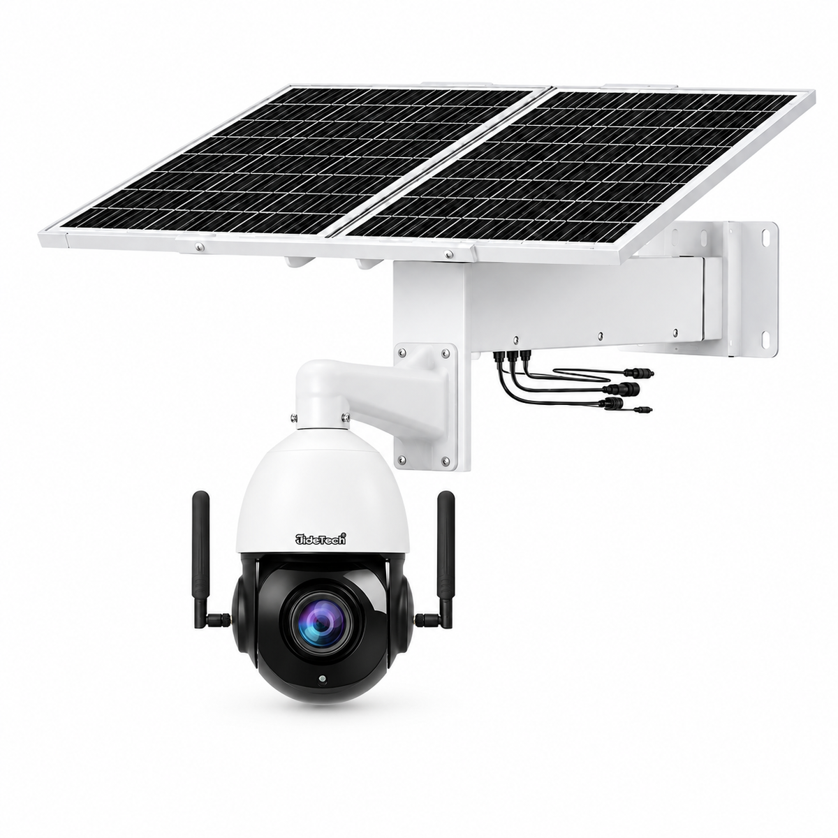 JideTech P2 5MP 8MP 20X 4G OpenVPN solar PTZ security camera with 80W solar panel
