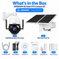 JideTech P2 OpenVPN 4G solar PTZ camera package contents with antennas and 80W solar kit
