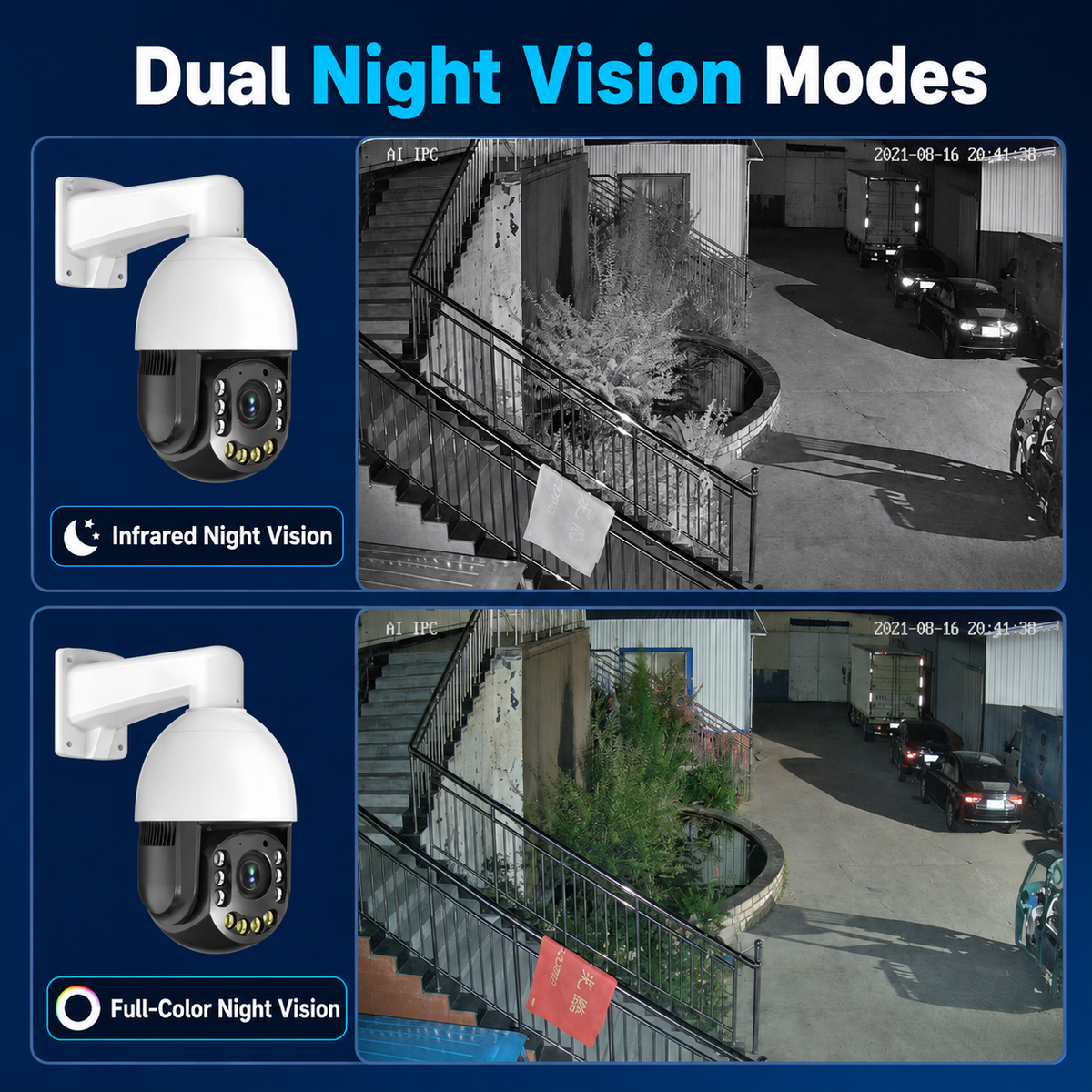 JideTech 5MP 30X Auto Tracking PoE PTZ Camera Full Color Night Vision P22